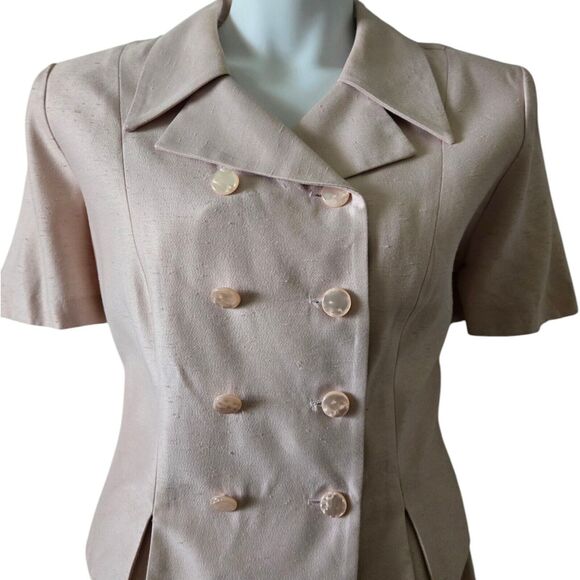 Vintage Lois Snyder Dani Max Blush Pink Two-Piece Jacket Skirt Set. Plus Size 16 - Picture 4 of 9